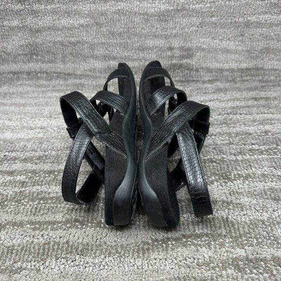 Women's Vionic Amber Black Croc Strappy Comfort Sandals Shoes US Size 8 - Picture 7 of 8